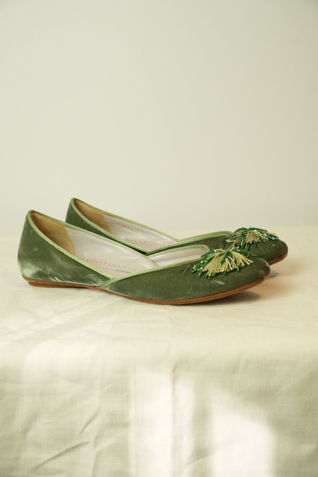 Etro Velvet Flats w Beaded Tassel Sz 38 by ETRO in size EU 38 from SHOES category