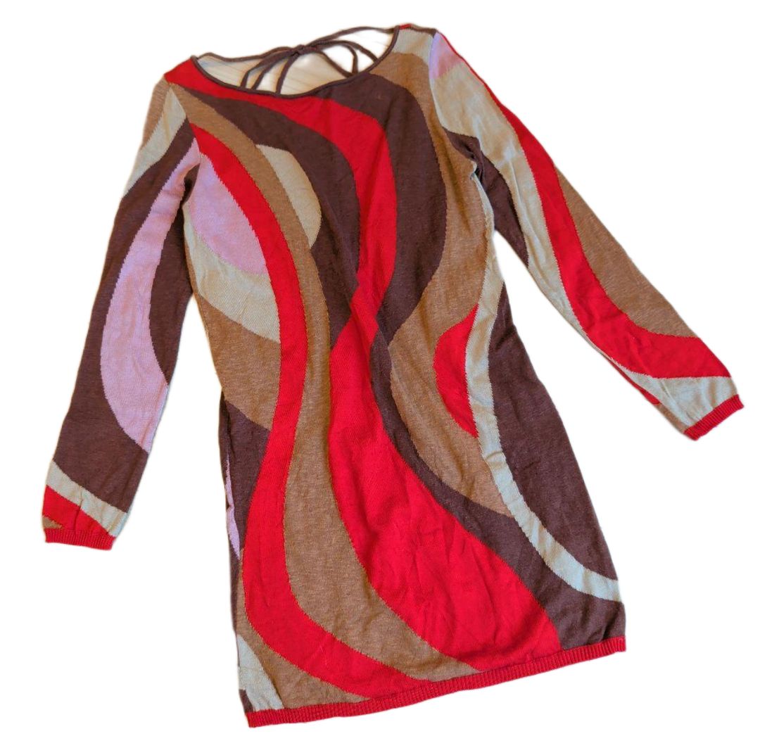 Missoni Knit Ls Open Back Abstract Print Dress by MISSONI in size S from DRESSES category