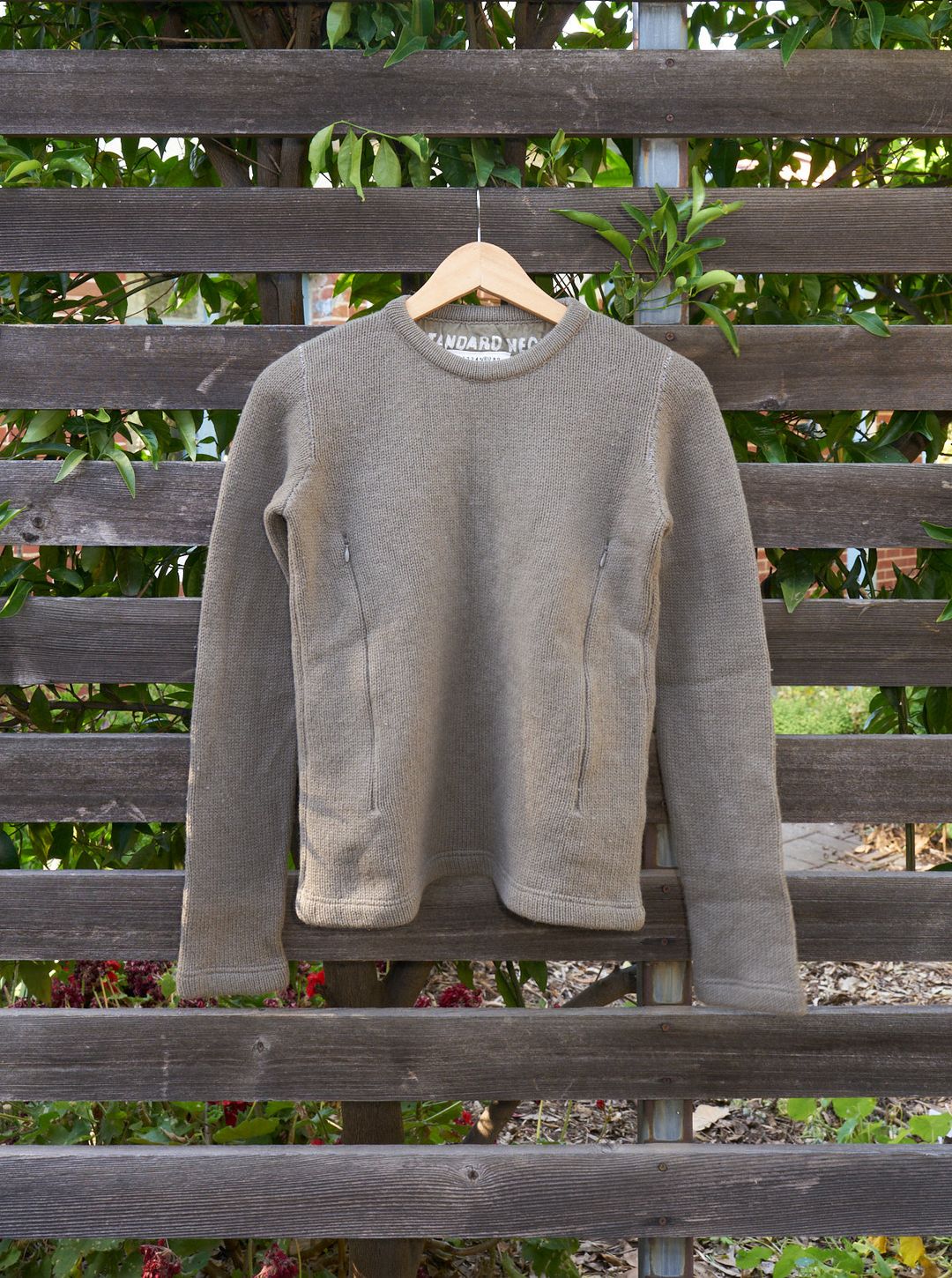 Maison Martin Margiela 6 1990s khaki wool "STANDARD NECK" zip jumper - size M S by MAISON MARGIELA in size M from KNITWEAR category