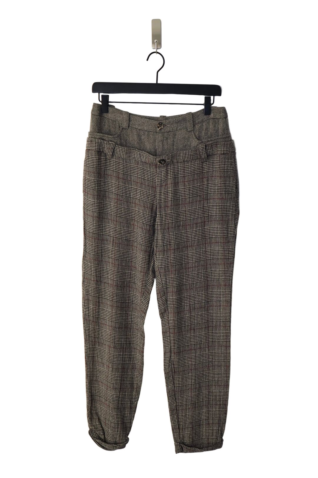 Double Waisted Plaid Trousers by Italian Designer in size W28 from TROUSERS category
