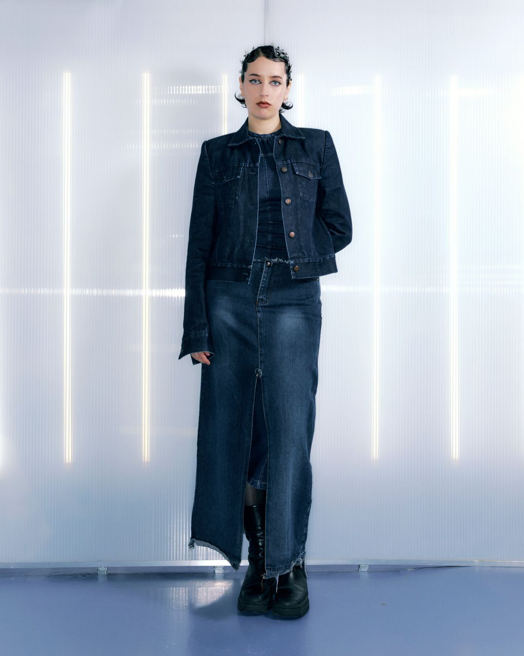 Structured Denim Jacket by MAISON MARTIN MARGIELA in size ONE SIZE from COATS & JACKETS category
