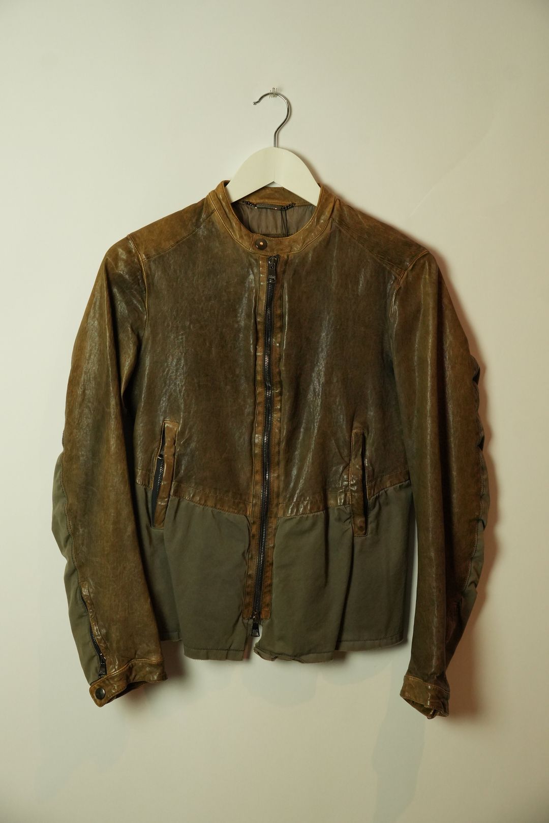 Dolce & Gabbana Tan Lamb Leather Jacket w Cotton Insert Mens by DOLCE & GABBANA in size S from COATS & JACKETS category