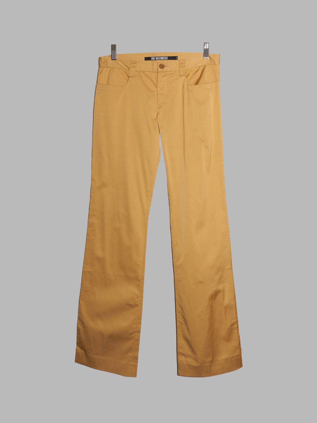 Dirk Bikkembergs 1990s 2000s sheeny gold gently flared trousers - size 40 by DIRK BIKKEMBERGS in size IT 40 from TROUSERS category