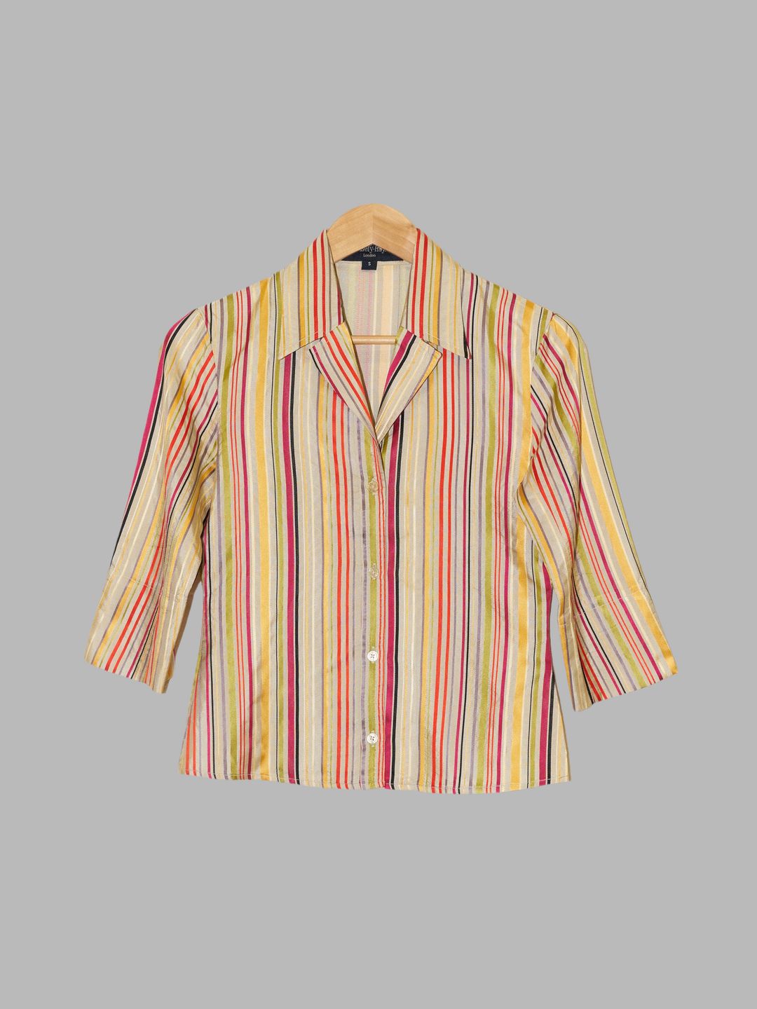 Joe Casely-Hayford multicolour striped silk half sleeve shirt - S by Joe Casely-Hayford in size S from SHIRTS category