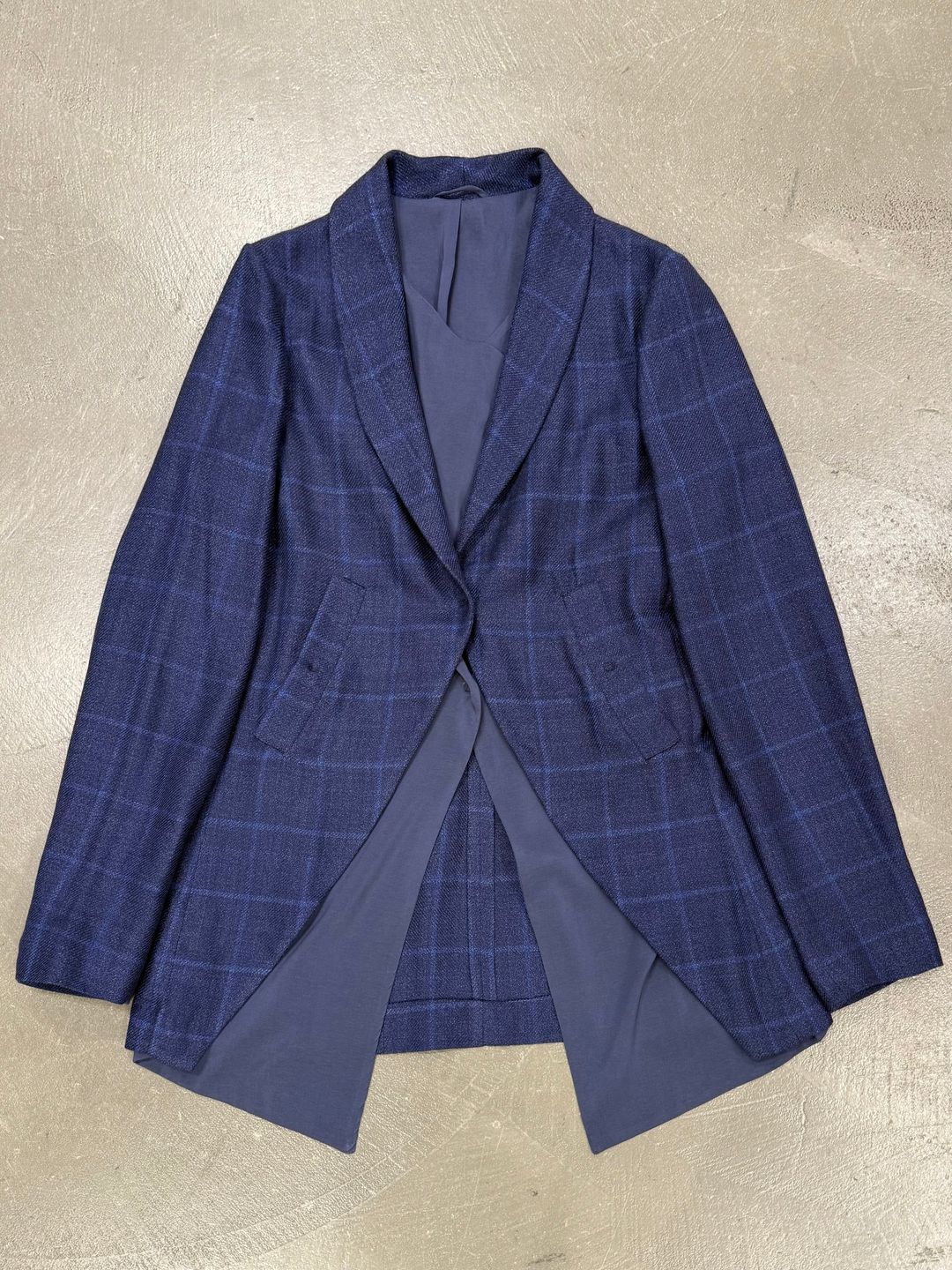 2000s Brunello Cucinelli double layer V-shape tartan blazer by BRUNELLO CUCINELLI in size M from SUITS category