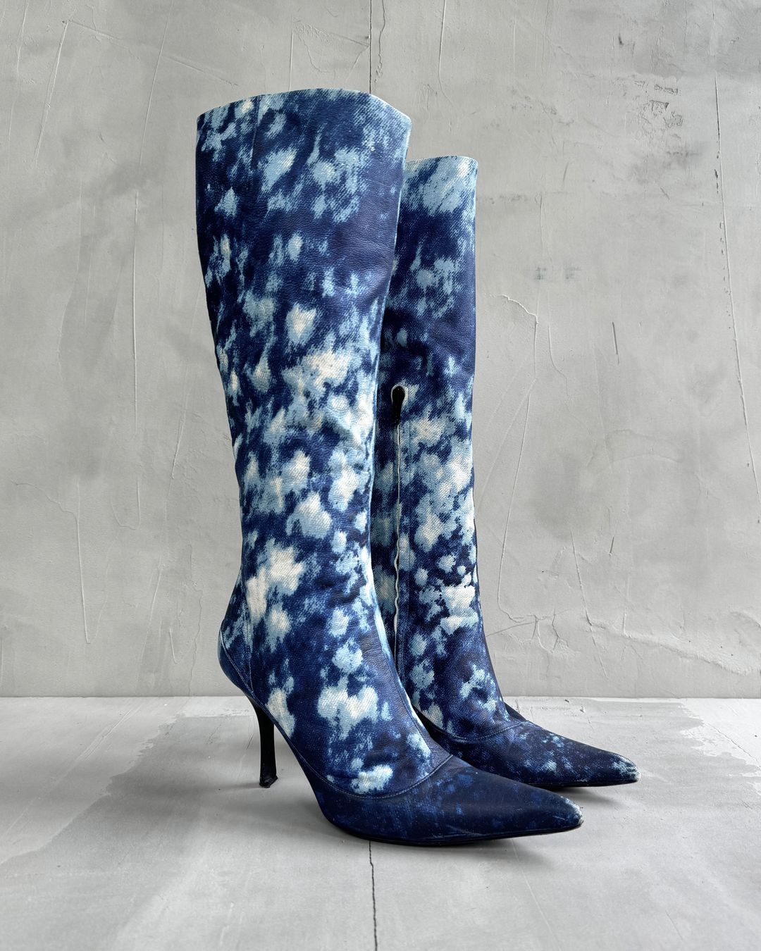 ROBERTO CAVALLI SS02 'PAINTED' LEATHER BOOTS - EU 38 by ROBERTO CAVALLI in size EU 38 from SHOES category