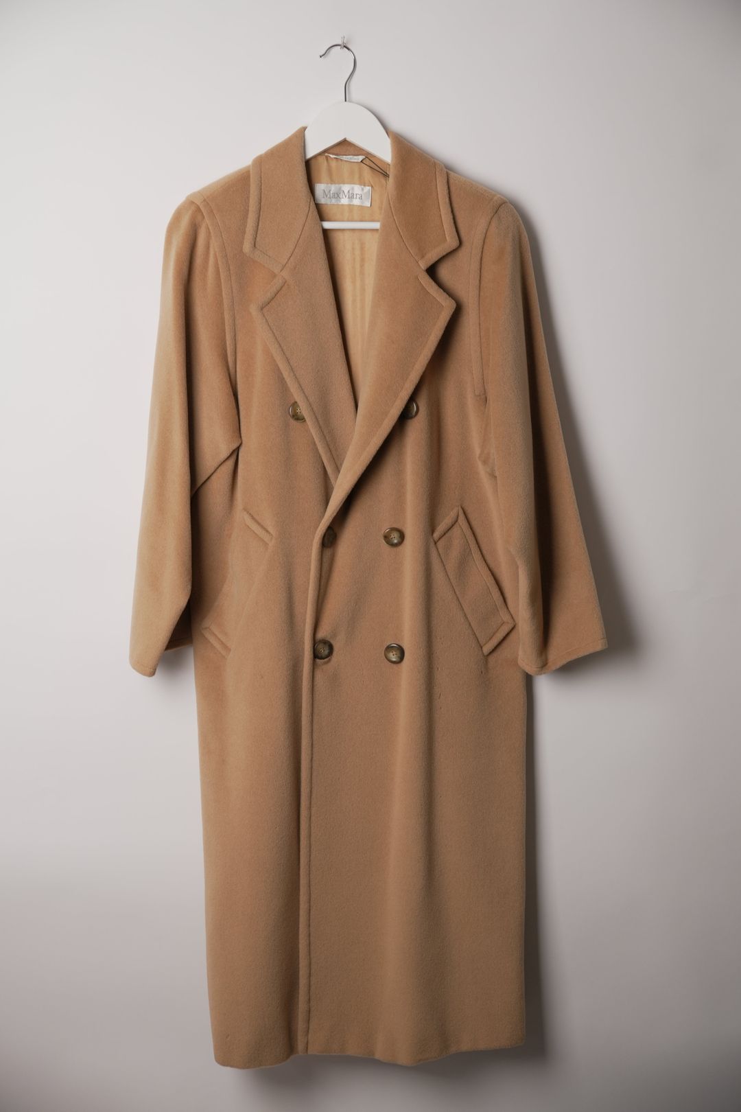 Max Mara Camel Double Breasted Long Coat by VENDOR-UNKNOWN in size S from COATS & JACKETS category