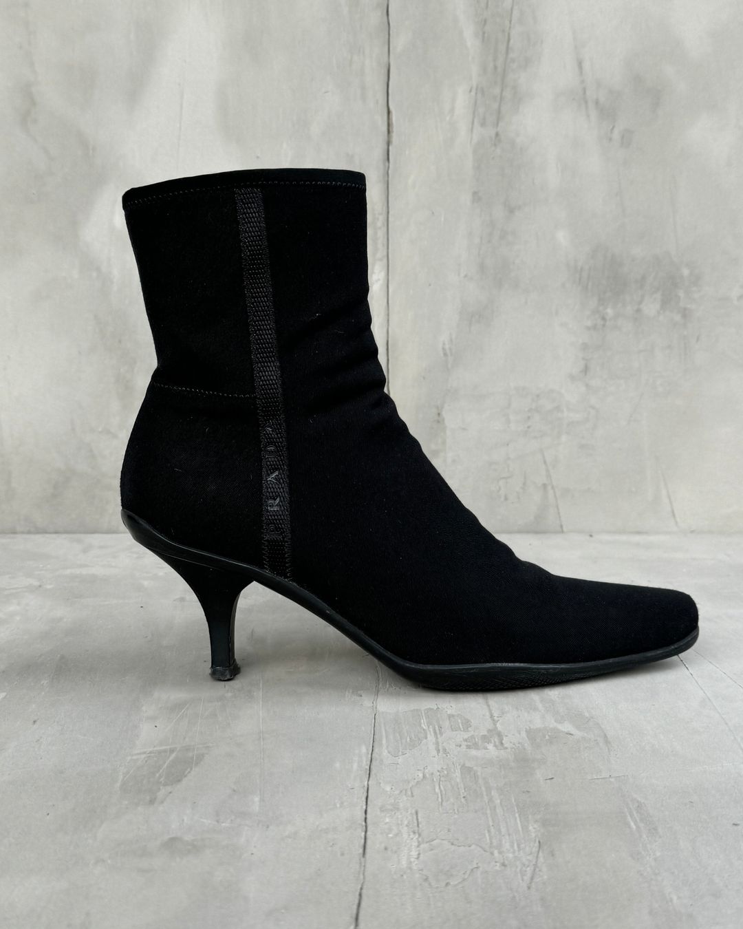 PRADA NYLON HEELED ANKLE BOOT - EU 37.5 / UK 4.5 by PRADA in size EU 37 from SHOES category
