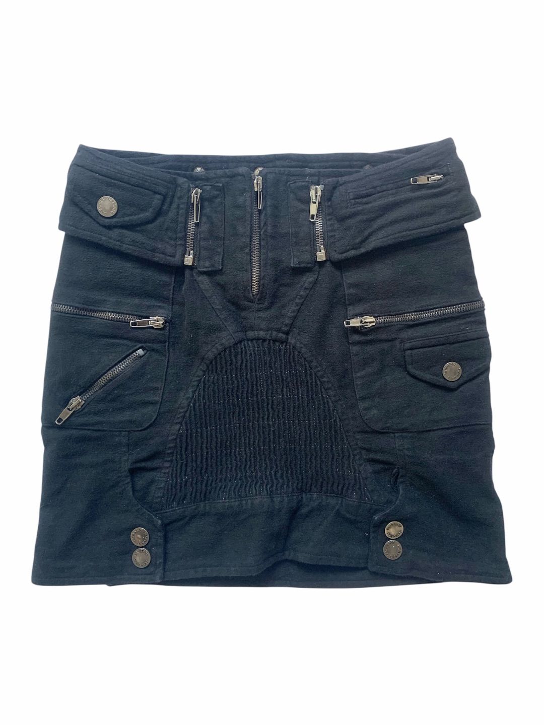 Gaetano Navarra FW 2003 black mini skirt with detachable belt by GAETANO NAVARRA in size S from SKIRTS category