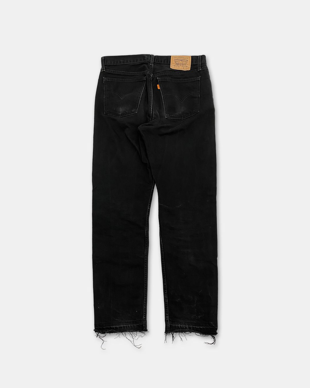 Levis 1990s Distressed Orange Tab Denim Black by Levis in size W34 from DENIM category