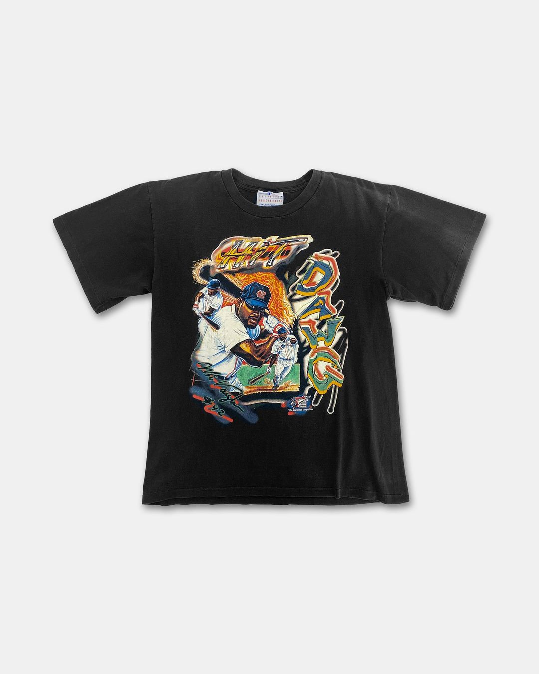 Vintage 1990s Hit Dawg Graphic Single Stitch T-Shirt Black by Vintage in size M from TOPS category