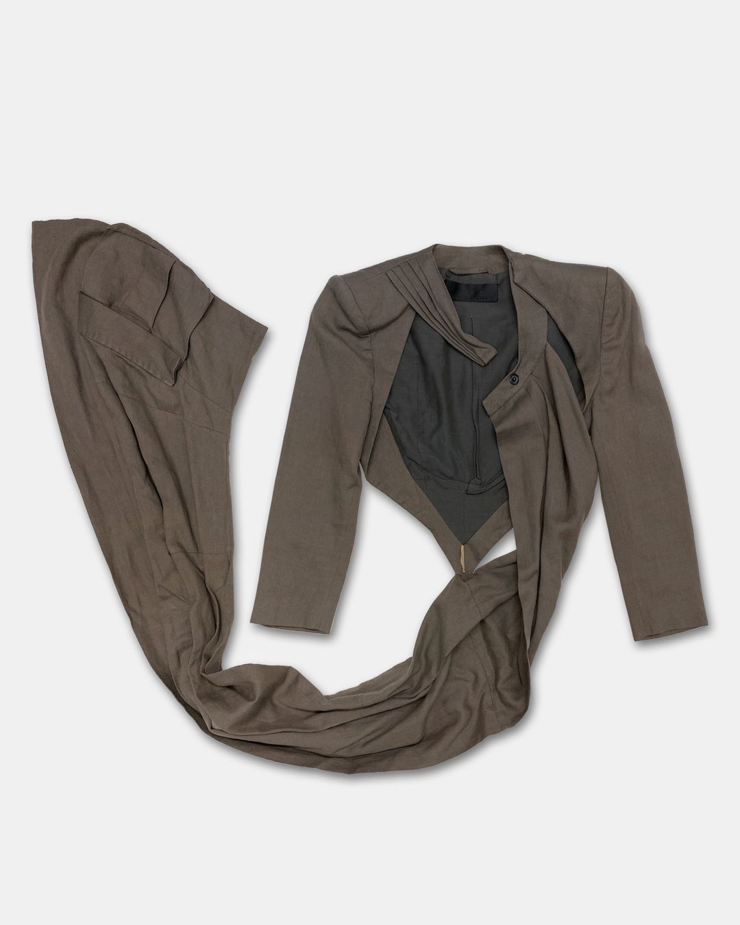 Haider Ackermann SS2010 Runway Warp Blazer Jacket Brown by Haider Ackermann in size ONE SIZE from COATS & JACKETS category