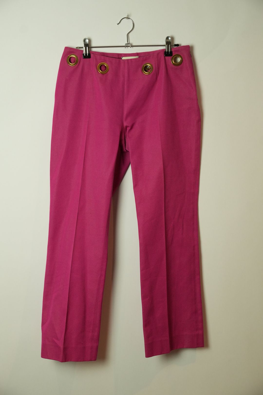 Celine Mid Rise Grommet Pink Pants by CÉLINE in size AU/UK 10 from TROUSERS category