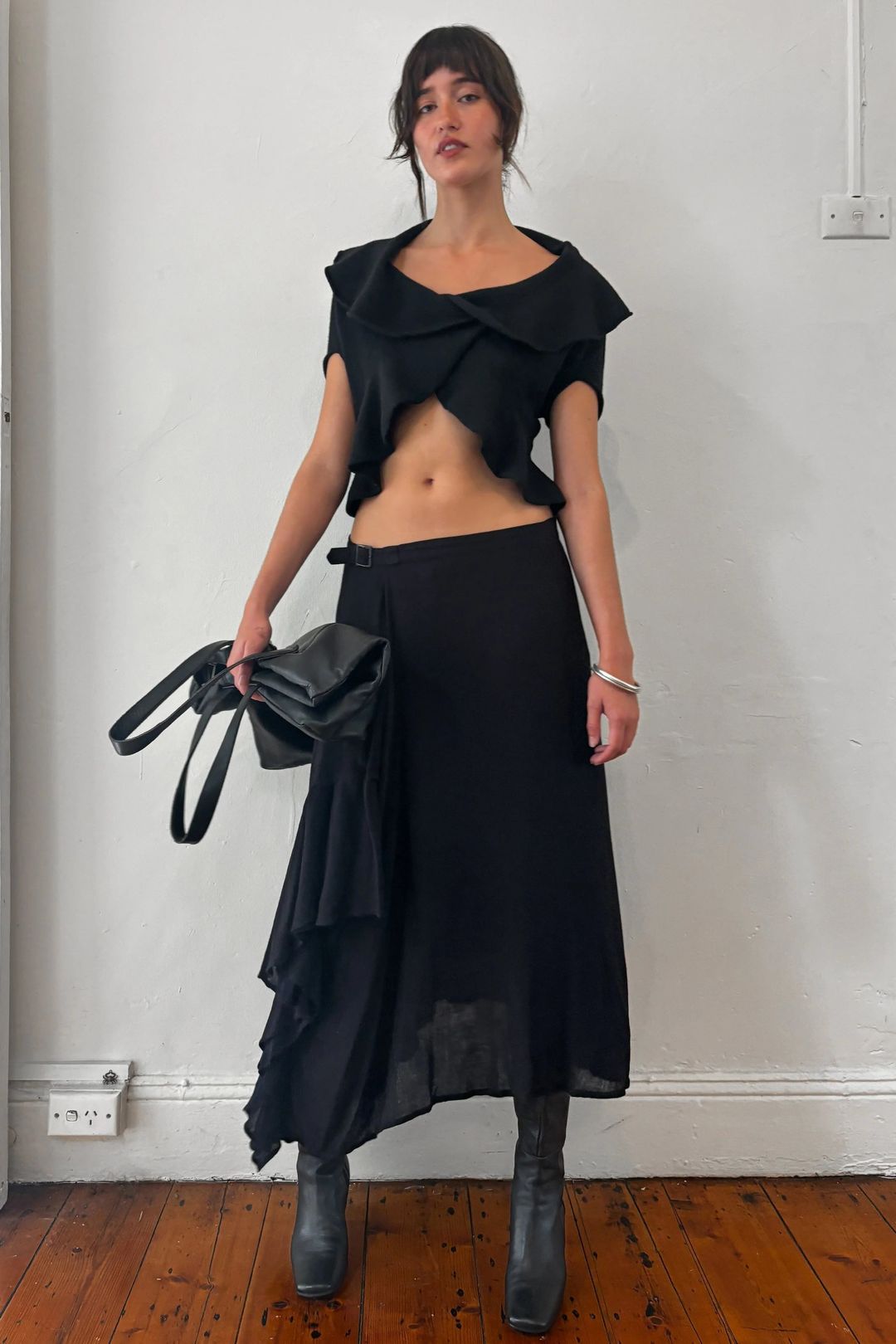 SCULPTURAL ULTRA CROPPED CARDIGAN TOP by GIORGIO ARMANI in size AU/UK 10 from TOPS category