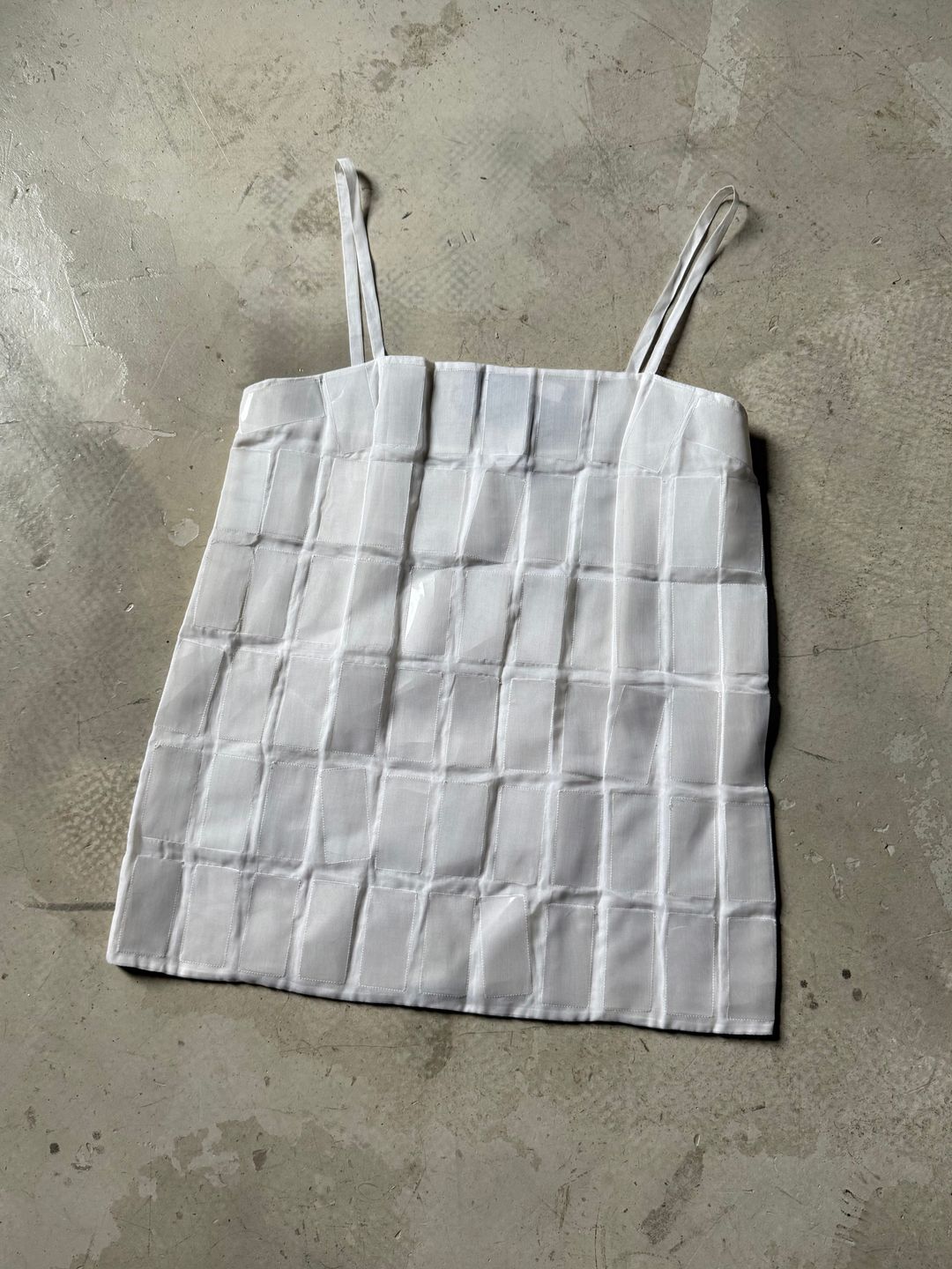 FW 98 Prada Plastic Tile Embellished Silk Top by PRADA in size W28 from TOPS category