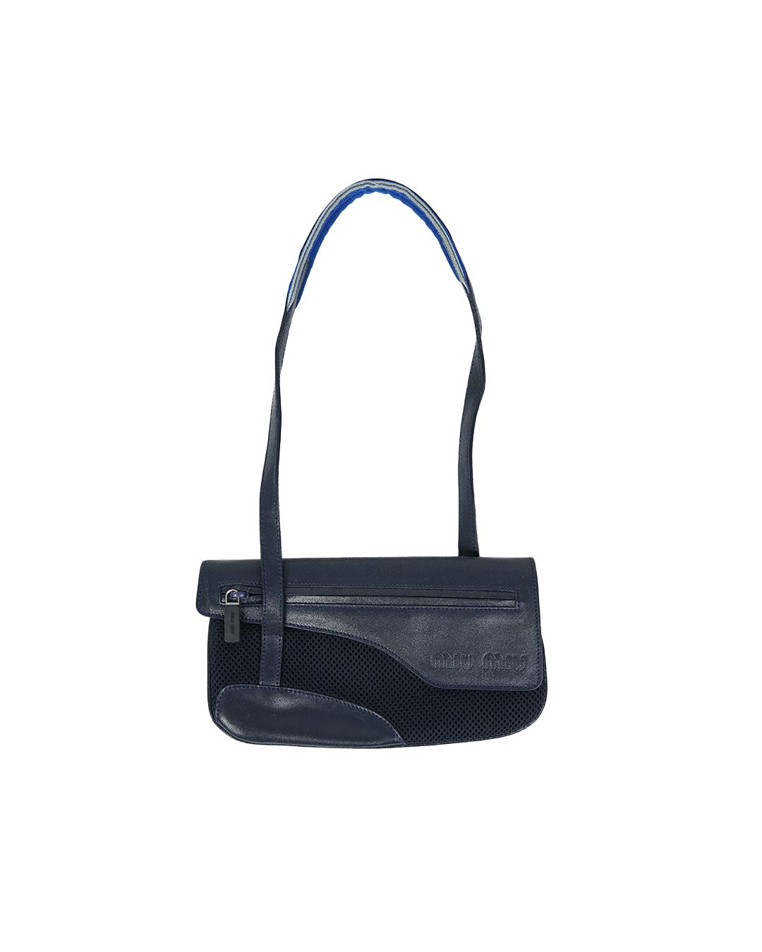 Miu Miu S/S2000 Mesh Leather Bag in Navy by MIU MIU in size ONE SIZE from BAGS category