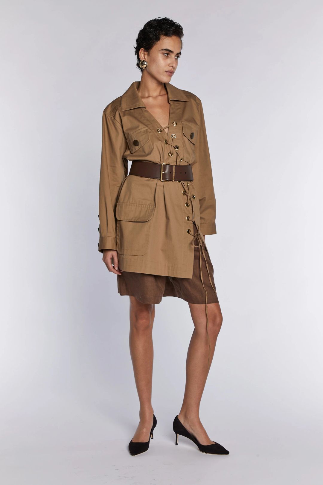 Yves Saint Laurent Rive Gauche Safari Tunic S/S 1990 by YVES SAINT LAURENT in size FR 36 from TOPS category