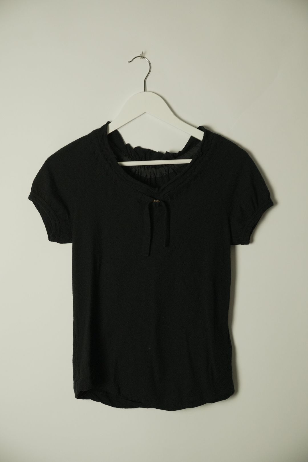 Junya Watanabe Comme Des Garcons SS Bubble Cap Sleeve w Buckle Neckline Top AD2002 by JUNYA WATANABE in size AU/UK 8 from TOPS category