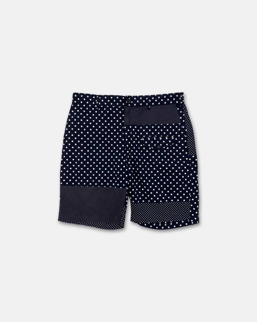 Engineered Garments SS2019 Polka Dot Cotton Shorts Navy by Engineered Garments in size L from SHORTS category