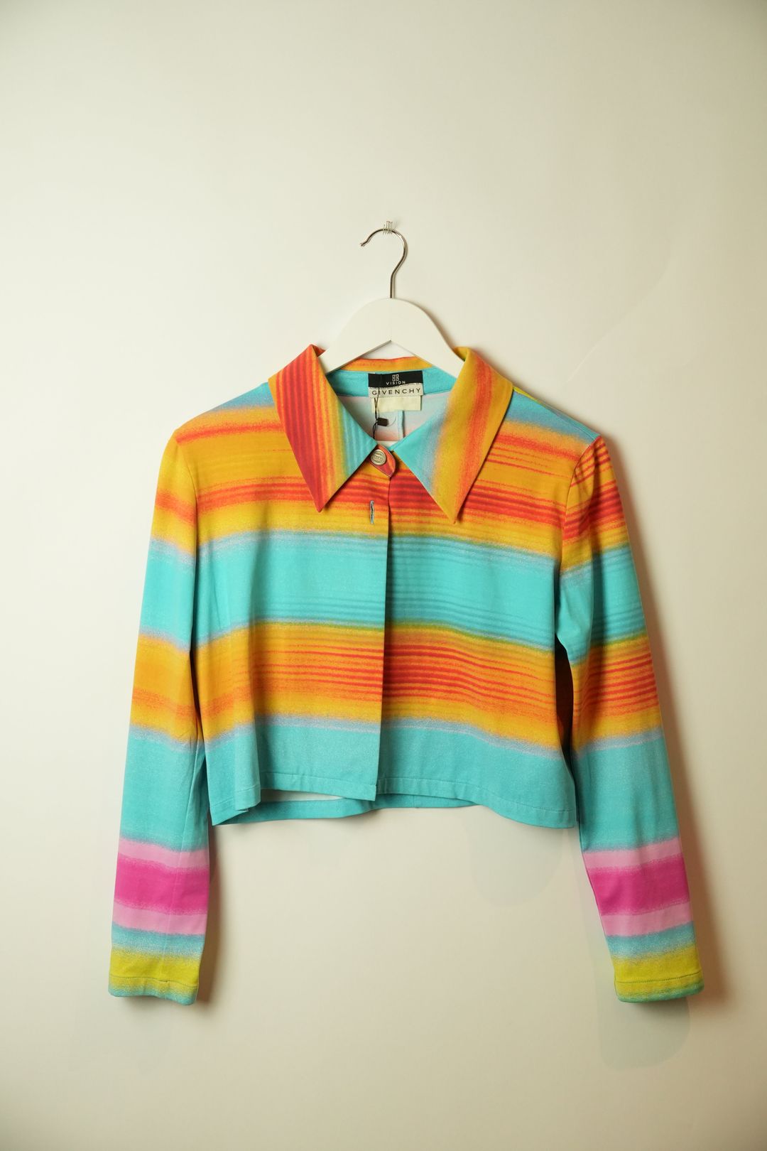 Givenchy Multi Colour Cropped Shirt Jacket by GIVENCHY in size AU/UK 8 from TOPS category
