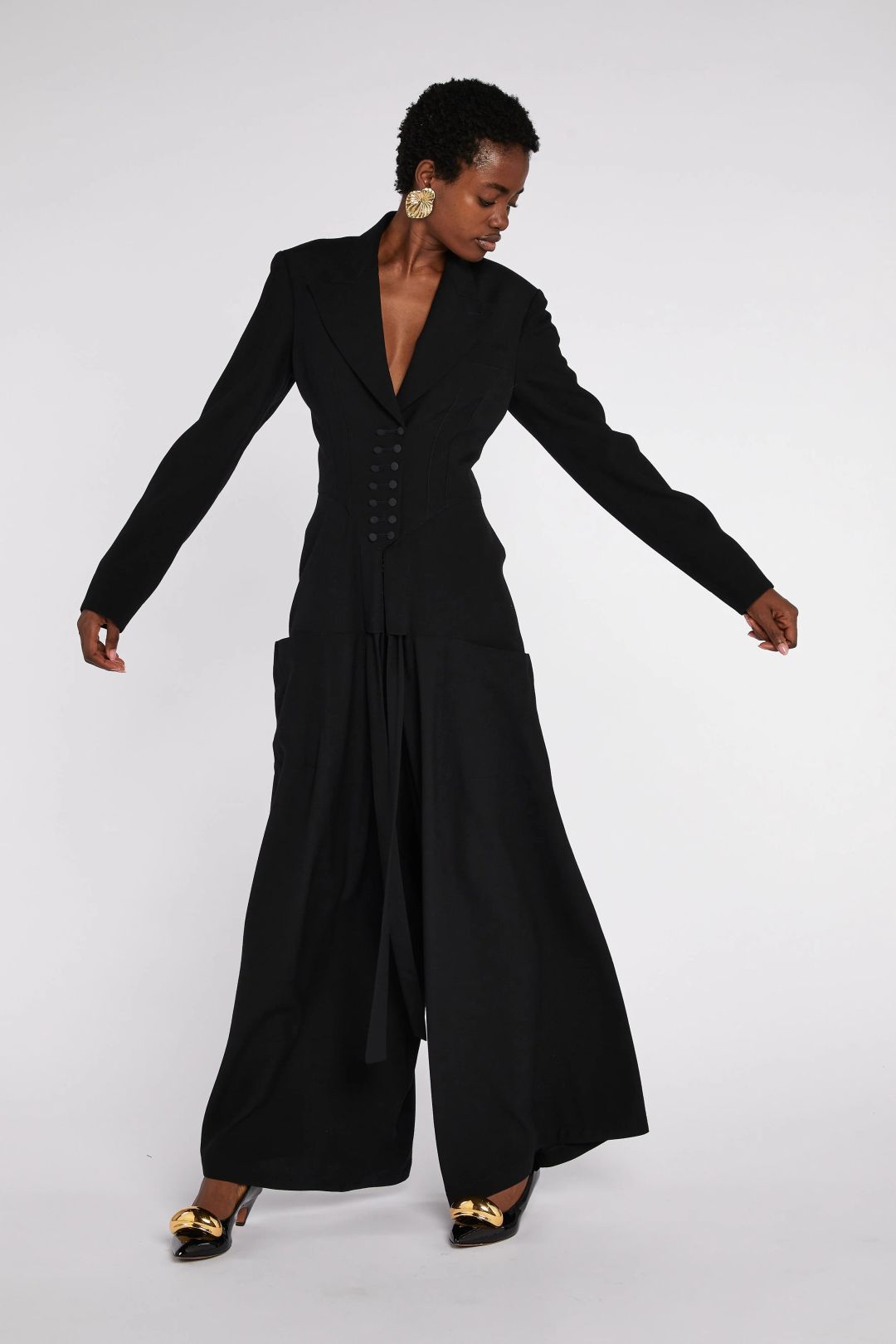 Alaïa Black Jumpsuit with Cinched Waist A/W 1988 by Azzedine Alaïa in size XS from JUMPSUITS & PLAYSUITS category