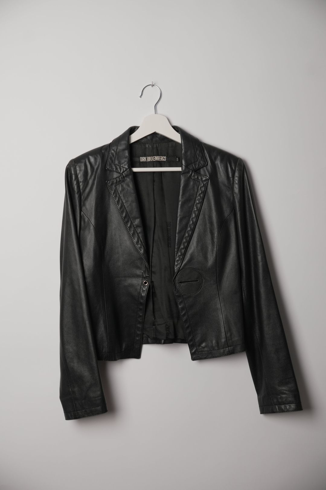 Dirk Bikkembergs Leather Collarless Blazer by DIRK BIKKEMBERGS in size XS from COATS & JACKETS category