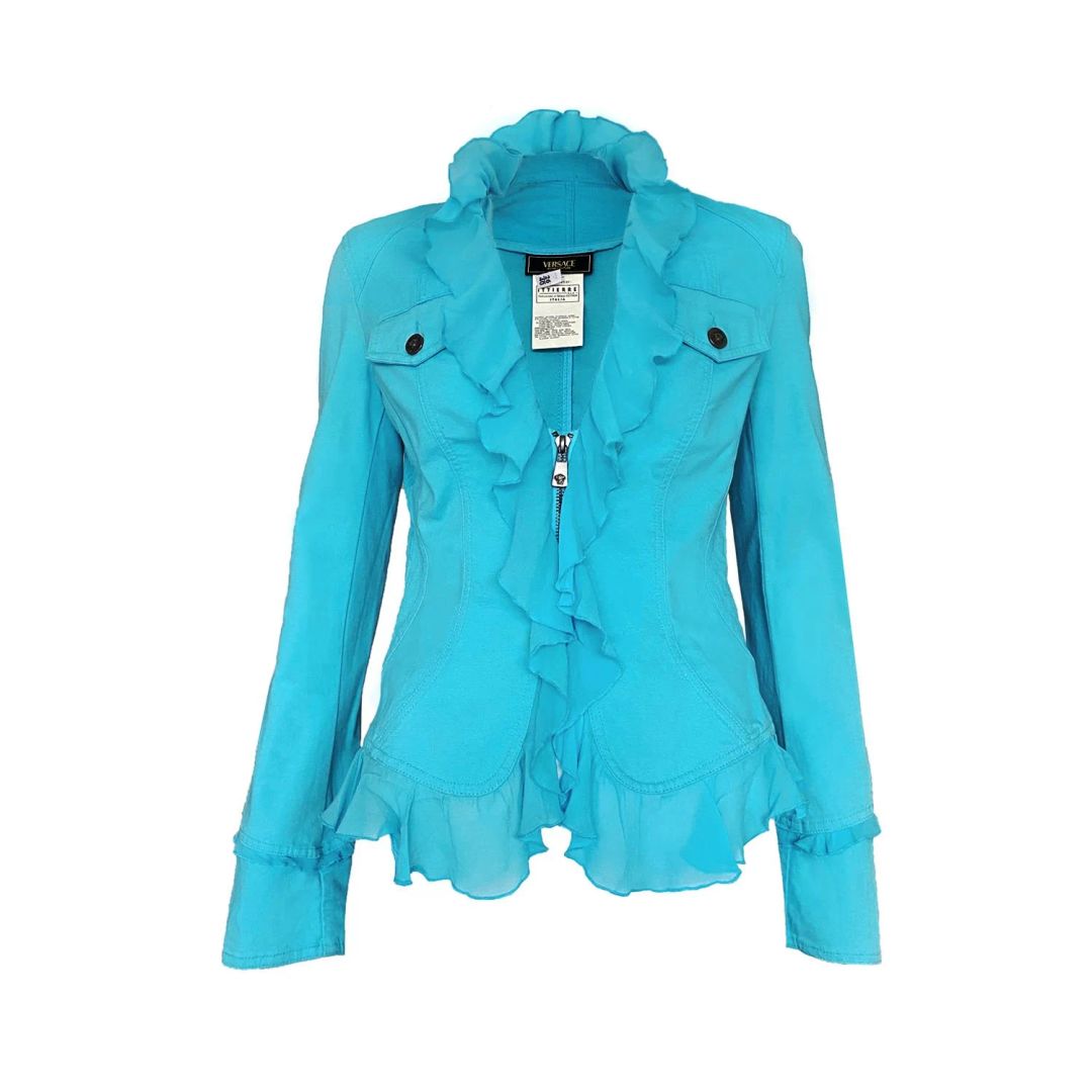 Versace Jeans Frill Jacket by VERSACE in size S from COATS & JACKETS category