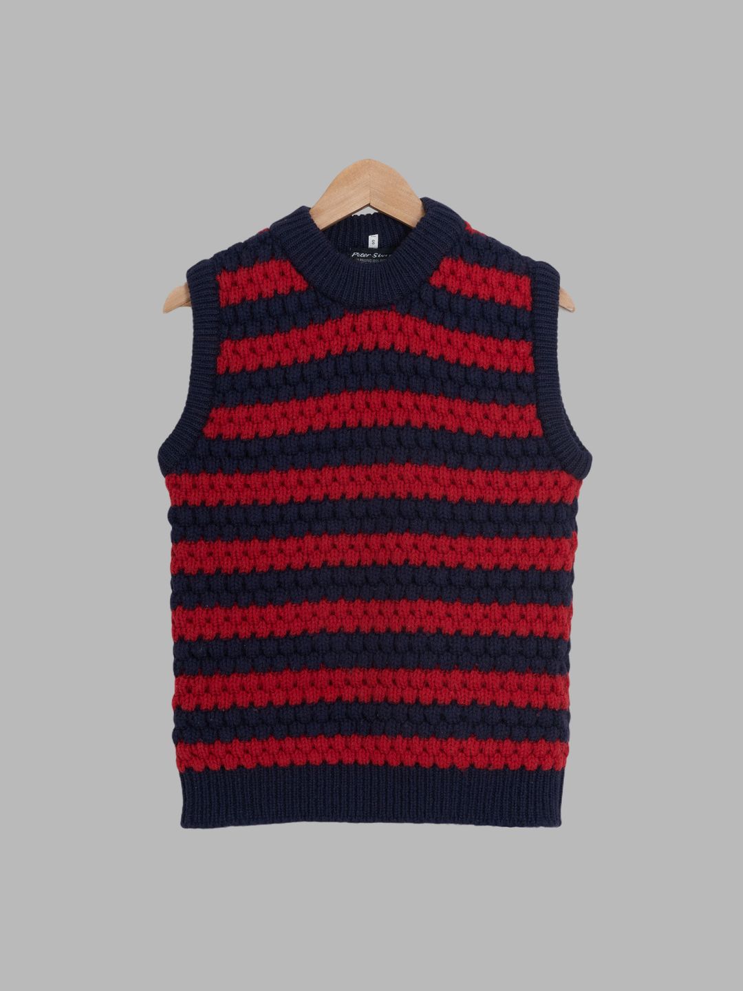 Peter Storm 1998 navy red horizontal stripe W1 proofed wool waterproof vest - S by Peter Storm in size S from KNITWEAR category