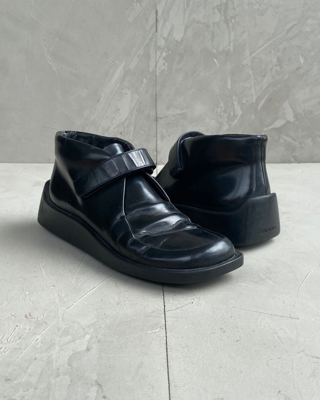 PRADA SS99 BLACK LEATHER SQUARE TOE SHOES - EU 36 / UK 3 by PRADA in size EU 36 from SHOES category