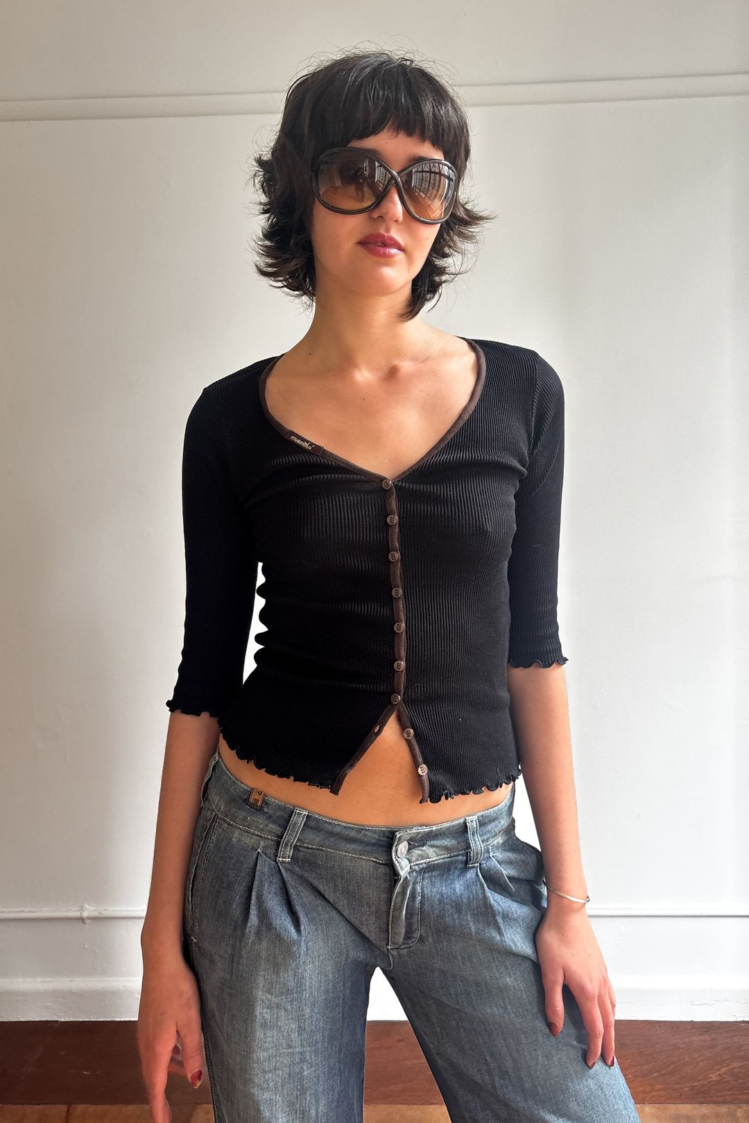 MARITHÉ + FRANÇOIS GIRBAUD RIBBED CARDIGAN by MARITHE AND FRANCOIS GIRBAUD in size XS from KNITWEAR category