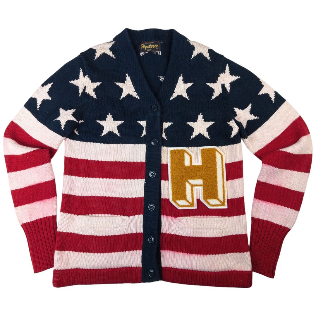 Vintage Hysteric Glamour USA Chunky Knit Cardigan Women's Size M by HYSTERIC GLAMOUR in size M from KNITWEAR category