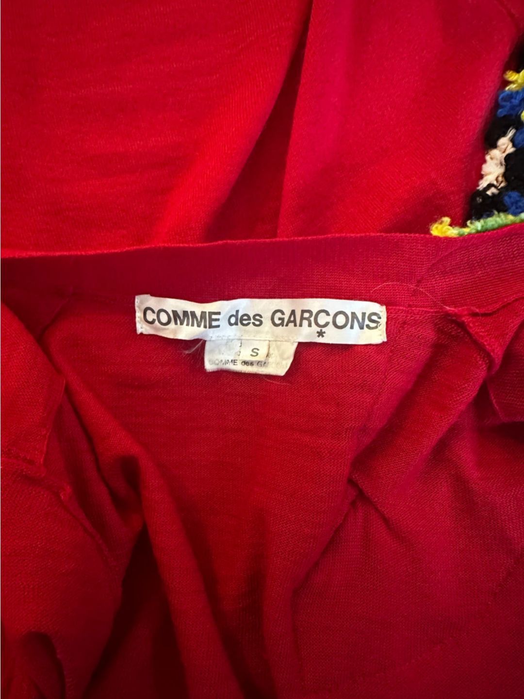 COMME des GARCONS wool multi coloured appliquéd dress / cardigan by COMME DES GARCONS in size S from DRESSES category