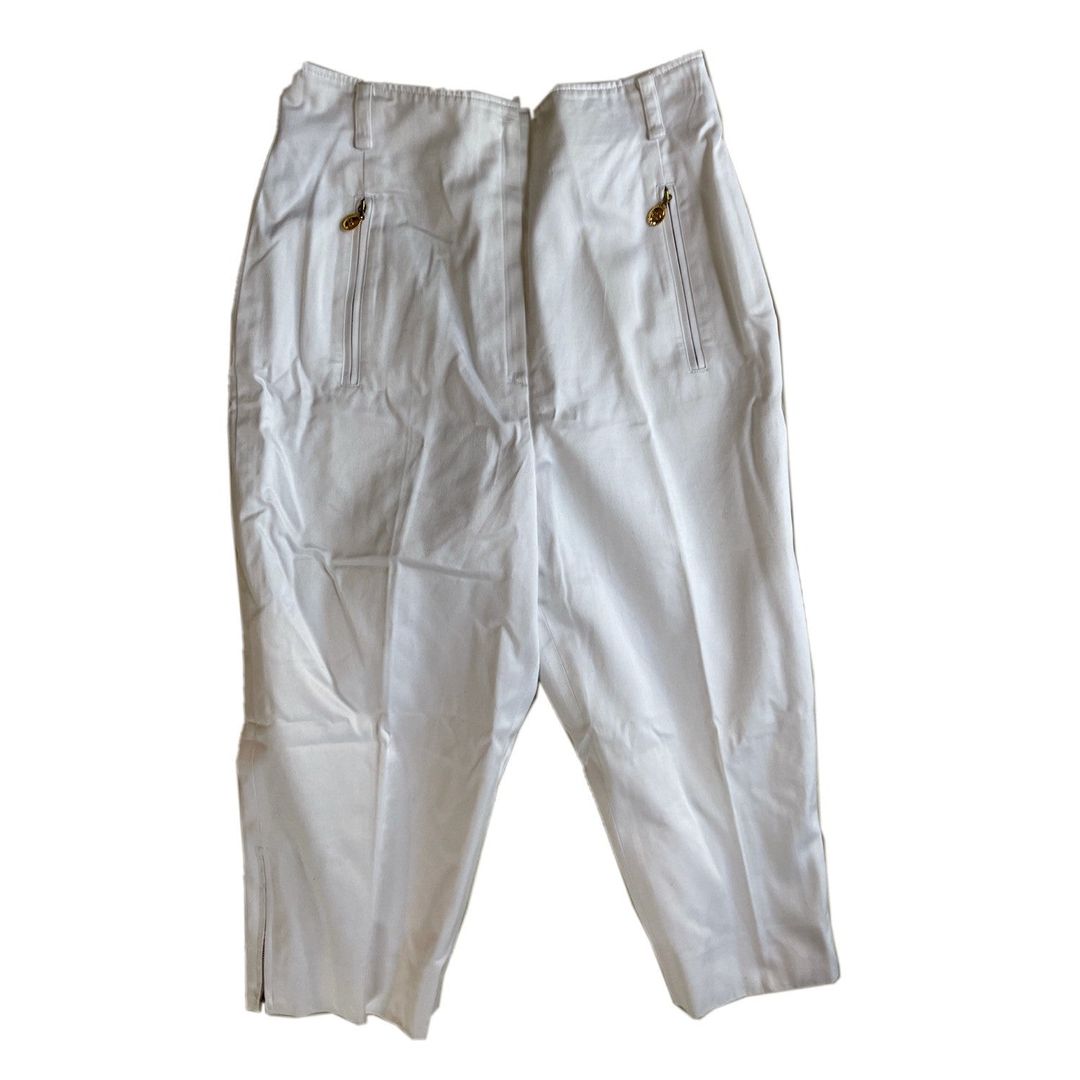 Christian Dior Gold Logo Zipper Capri Pants by DIOR in size M from TROUSERS category
