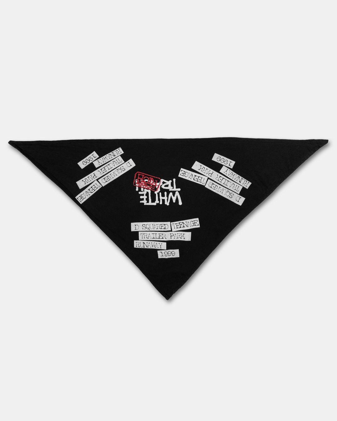 Dsquared2 SS1999 Teenage Trailer Park Runway Triangle Scarf Black by DSQUARED2 in size ONE SIZE from ACCESSORIES category