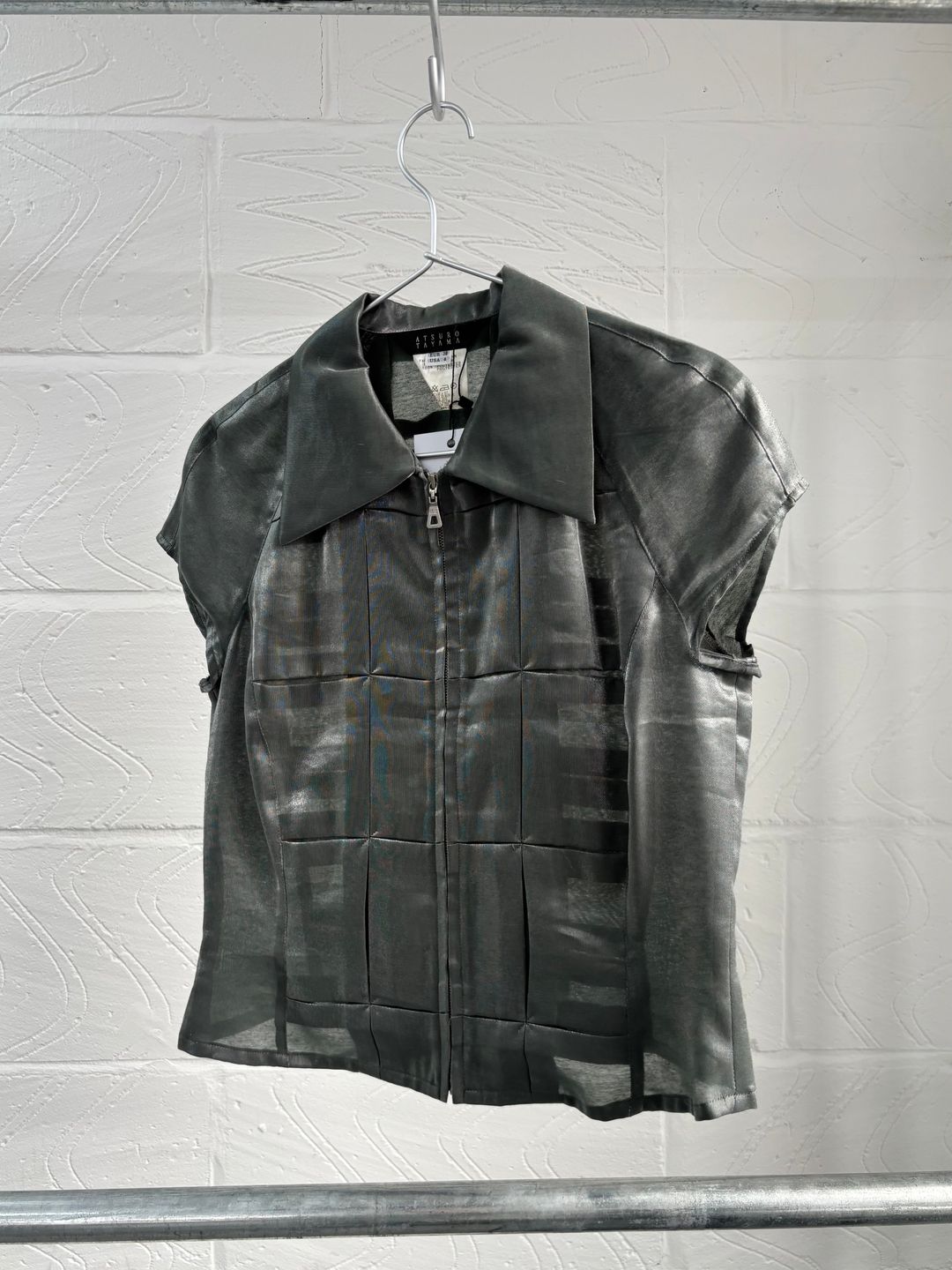 JAPANESE DESIGNER ZIP UP POLO by MEIWAI LIMITED in size S from TOPS category