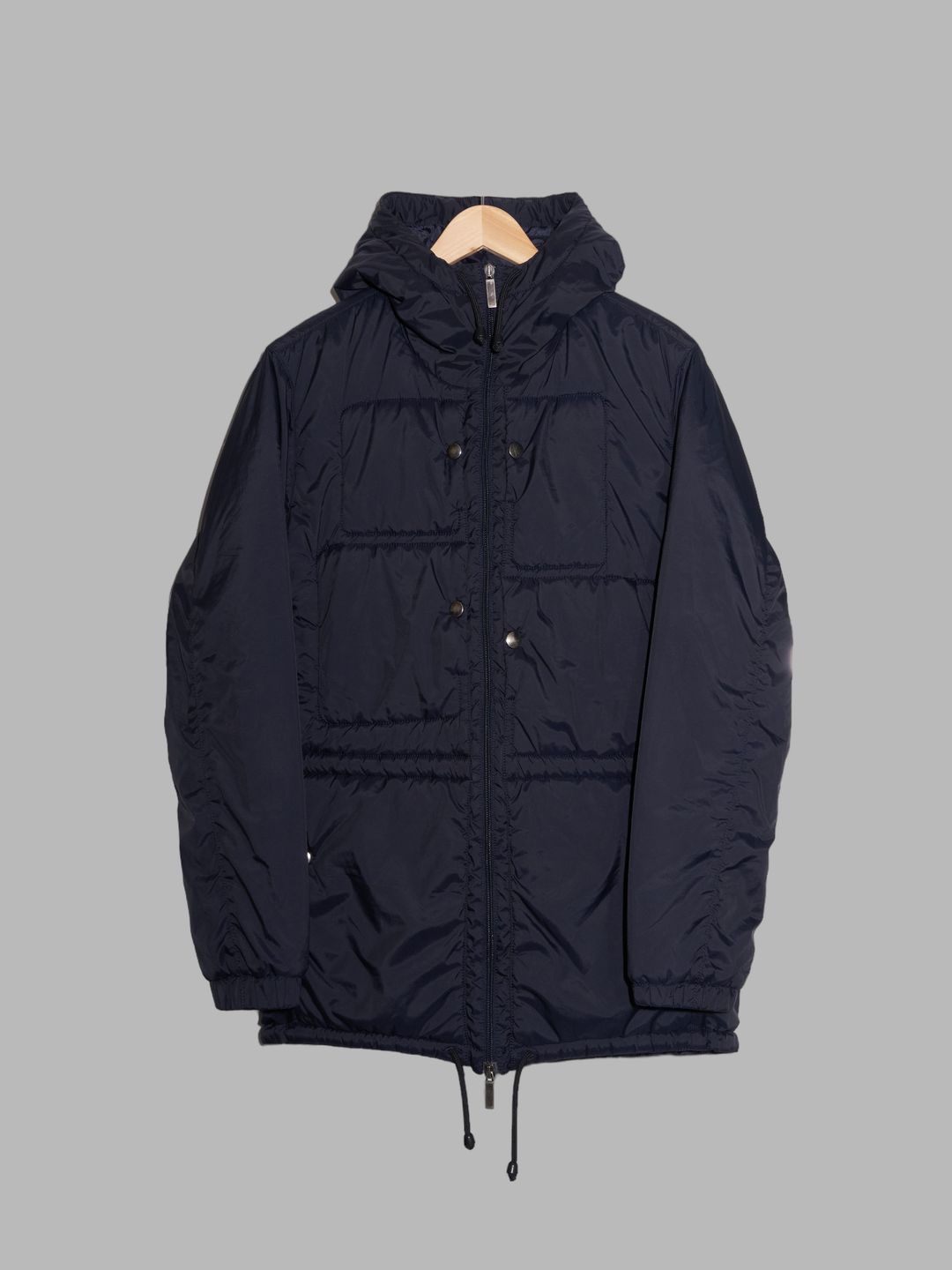 Dirk Bikkembergs padded dark blue multi pocket hooded parka - size M by DIRK BIKKEMBERGS in size M from COATS & JACKETS category