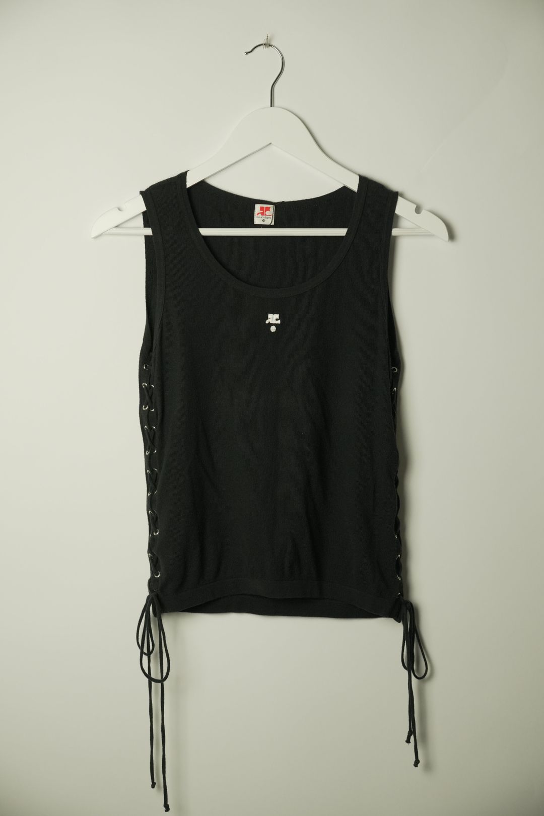 Courreges Logo Lace Down Tank Top by COURRÈGES in size XS from TOPS category