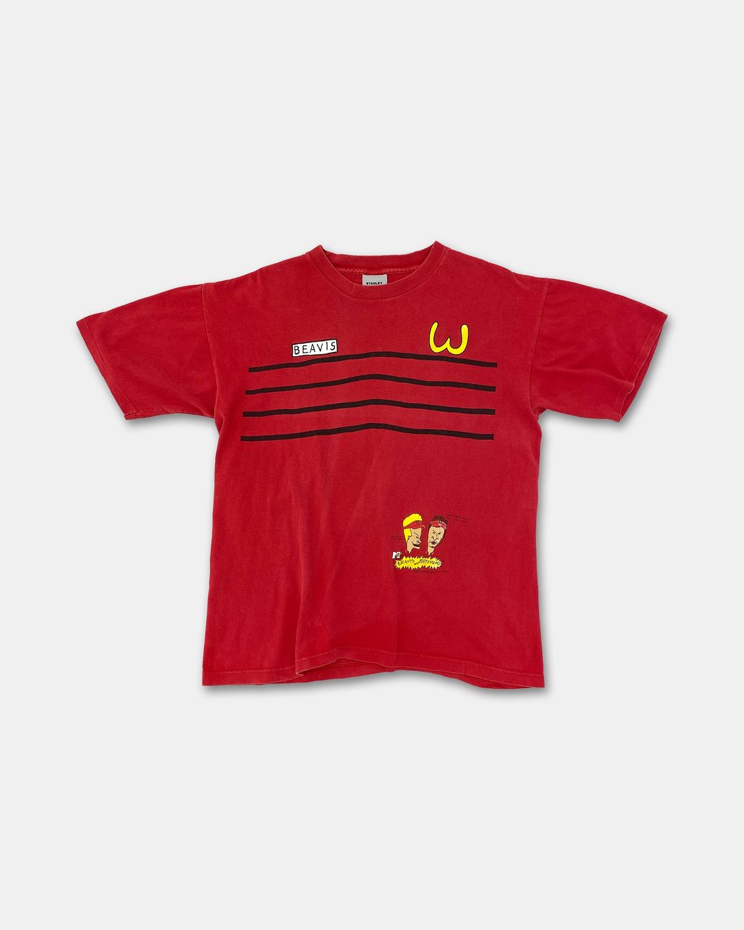 Vintage 1993 McDonalds Beavis and Butthead Single Stitched T-Shirt Red by Vintage in size XL from TOPS category