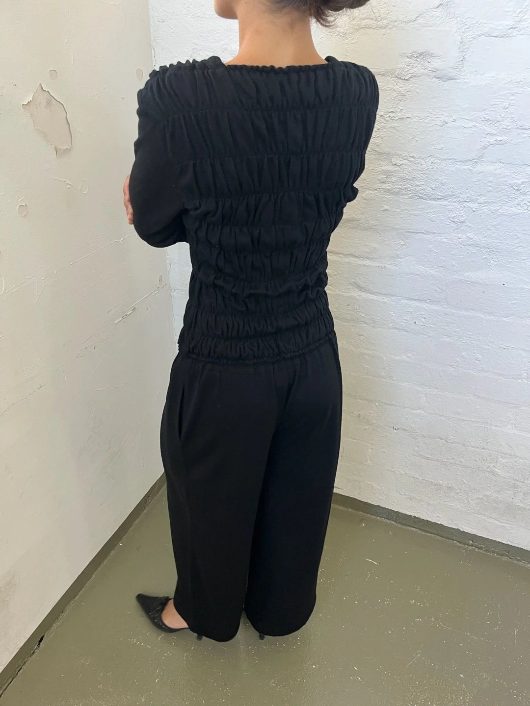 TRICOT COMME DES GARÇONS AD1990 WOOL SHIRRED SET by COMME DES GARÇONS in size XS from JUMPSUITS & PLAYSUITS category