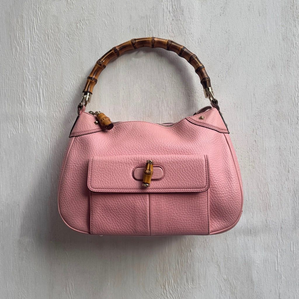 Gucci Pink Bamboo Top Handle bag by GUCCI in size M from BAGS category