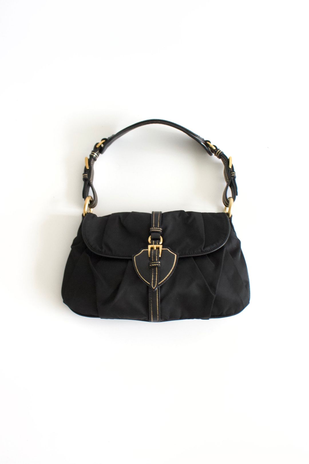 Prada 2000s black nylon baguette by PRADA in size ONE SIZE from BAGS category