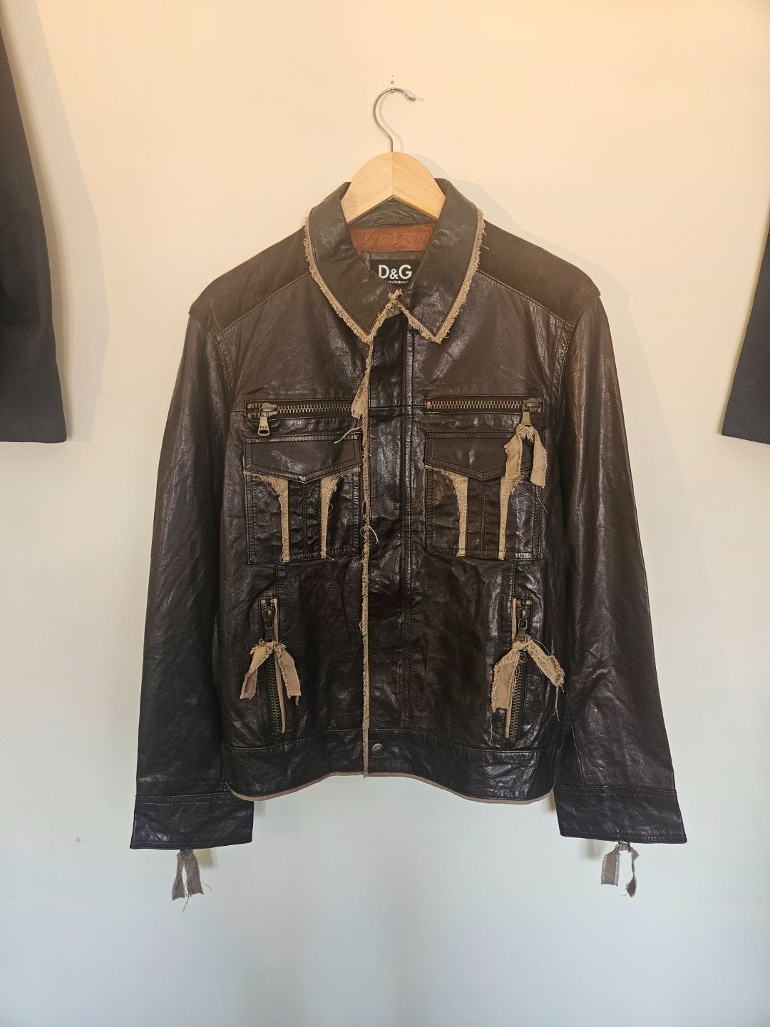 Leather utility jacket by DOLCE & GABBANA in size S from COATS & JACKETS category
