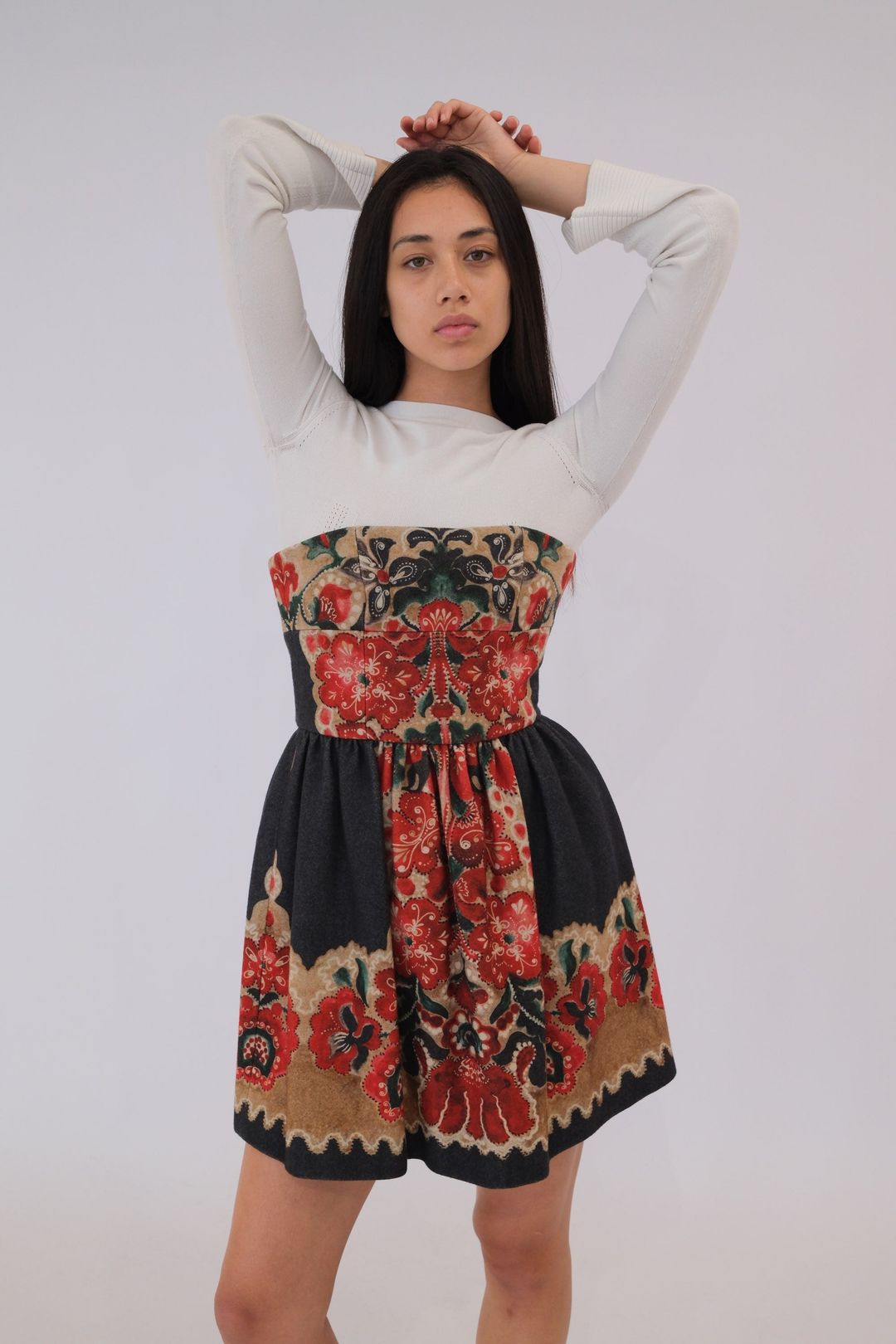 Red Valentino Felt Floral Paisley Mini Dress by VALENTINO in size XS from DRESSES category