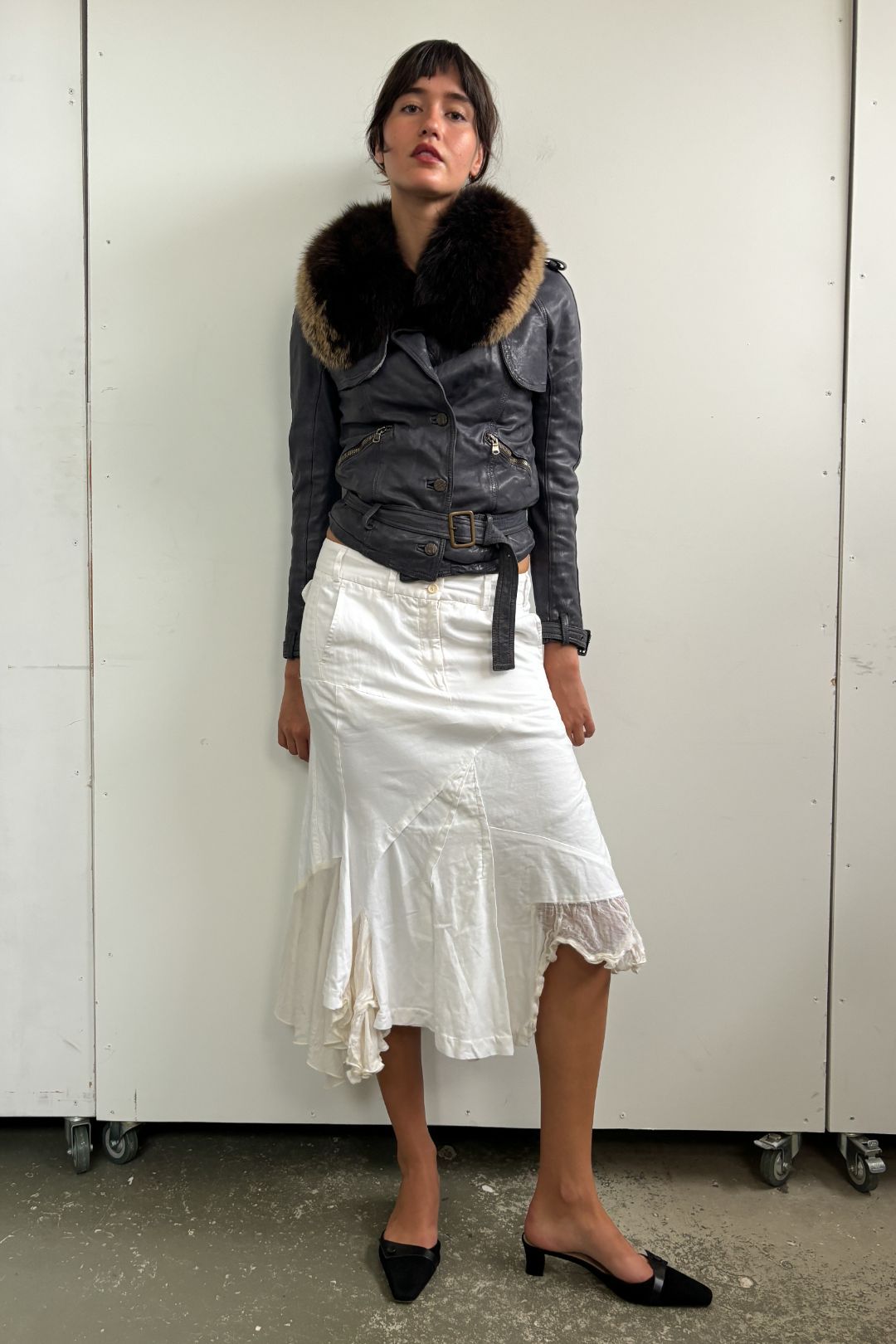 ASYM PANELLED LOW RISE MIDI SKIRT by MARITHE AND FRANCOIS GIRBAUD in size S from SKIRTS category