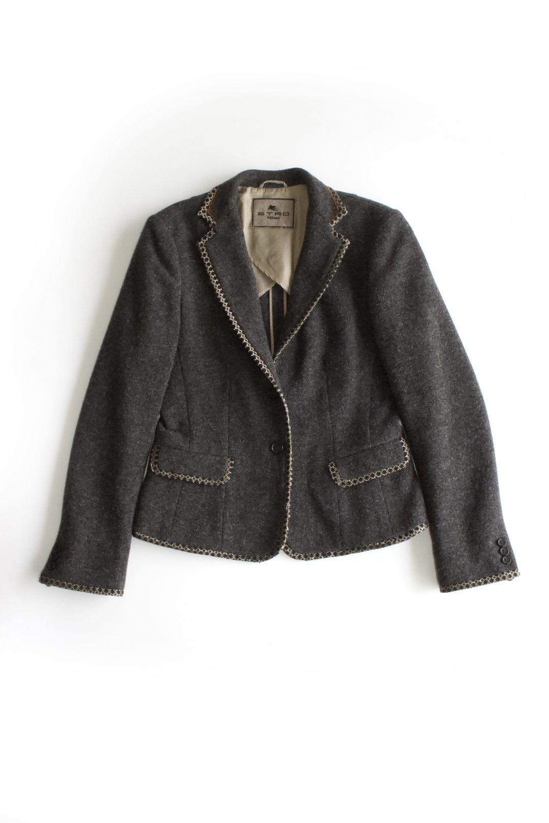 Etro grey wool blazer by ETRO in size M from COATS & JACKETS category