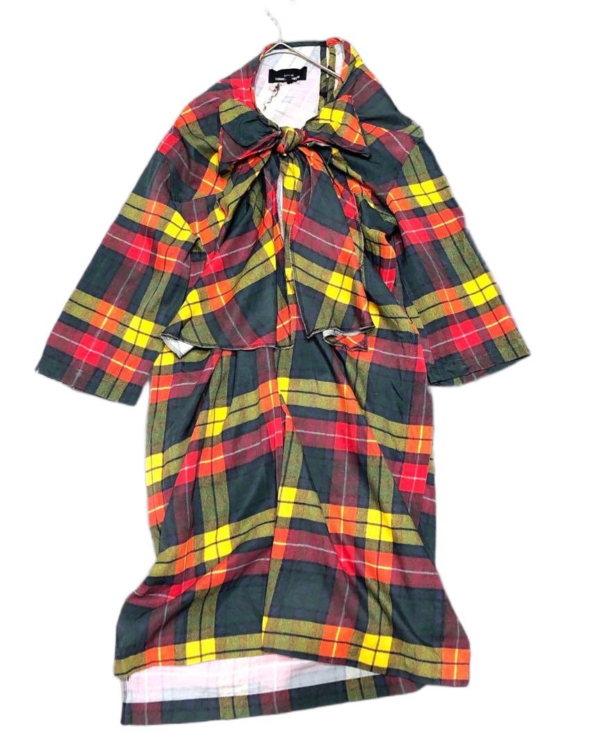 Tricot Comme des Garcons Check Ribbon Transformation Dress AD2013 by COMME DES GARCONS in size M from DRESSES category