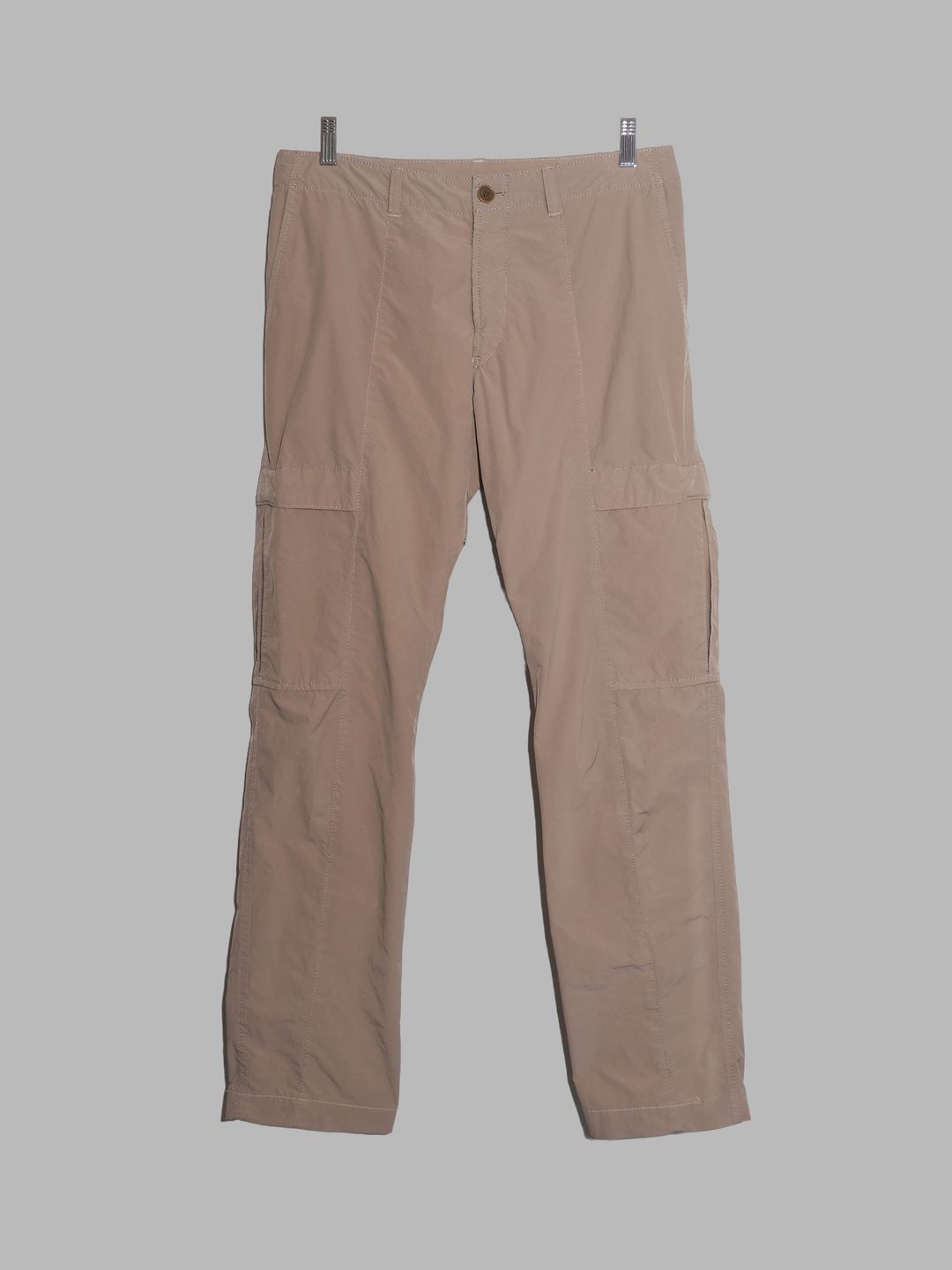 Issey Miyake Men spring 2012 beige polyester nylon slim cargo pants - size 2 S M by ISSEY MIYAKE in size S from TROUSERS category