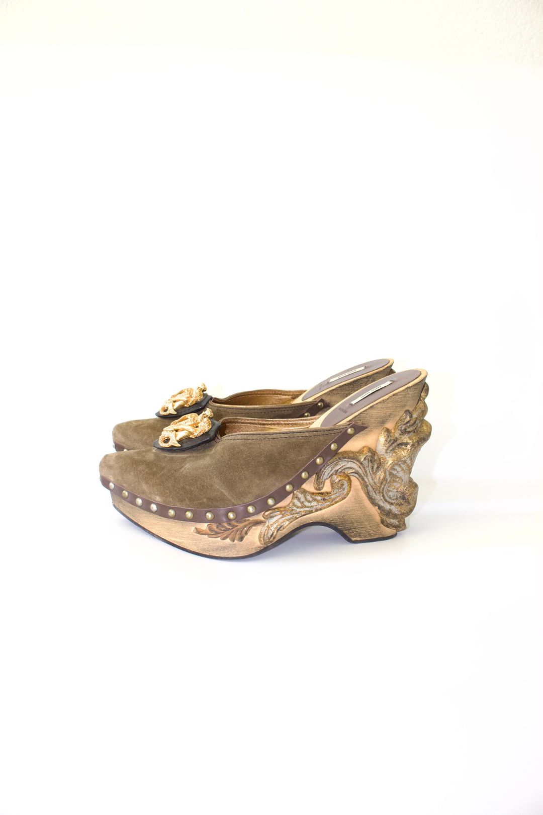 Miu Miu FW 2006 khaki wooden clogs by MIU MIU in size EU 40 from SHOES category