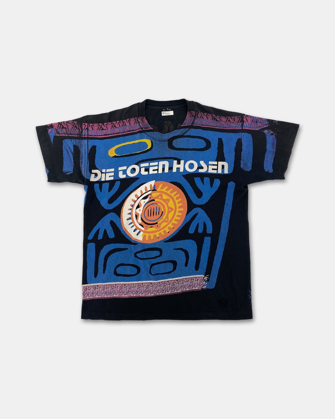 Die Toten Hosen 1990s All Over Print Band Single Stitch T-Shirt Black by Die Toten Hosen in size ONE SIZE from TOPS category