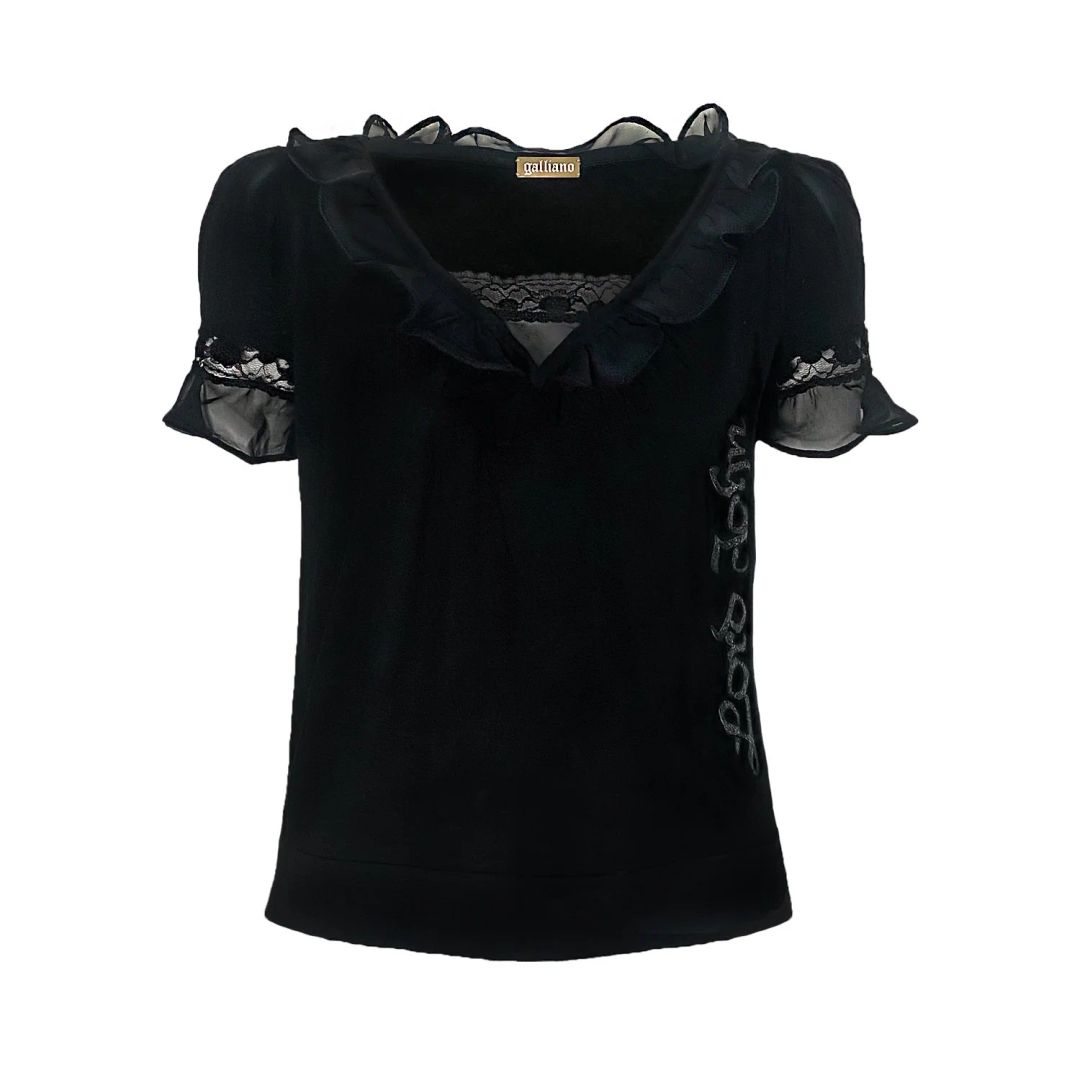 Galliano Lord John Frill Top by JOHN GALLIANO in size XS from TOPS category